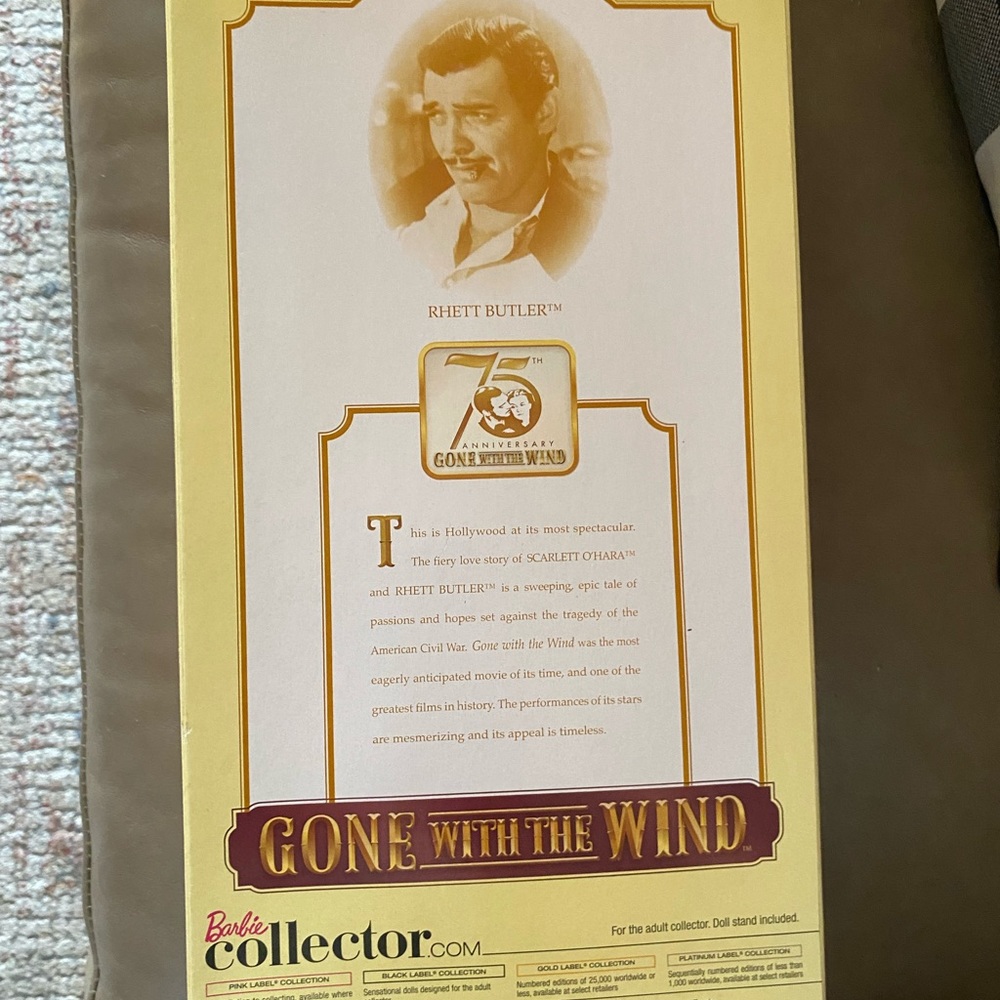 Vintage Barbie label Clark gable doll